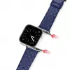 Dux Ducis Trap Skórzany Pasek do Zegarka Apple Watch 7/6/5/4/3/2/SE (45/44/42mm) Bransoleta ze Skóry Naturalnej Niebieski