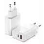 Dux Ducis Universal Travel Charger C70 - USB + Type C - PD 20W QC 3.0 18W 3A Biały