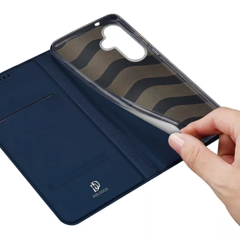 DUX DUCIS Wallet Case Skin Pro do Samsung Galaxy S25, Niebieski
