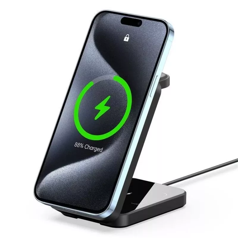 Duzzona W17 3-w-1 Stacja ładująca bezprzewodowo z MagSafe 15W Czarny