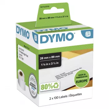 Etykiety adresowe DYMO LabelWriter 99010, 28x89 mm, białe, 2 rolki po 130