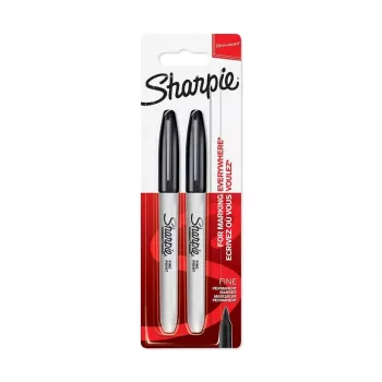 DYMO Sharpie Marker Permanentny Cienka Końcówka Czarny (2-Pak)