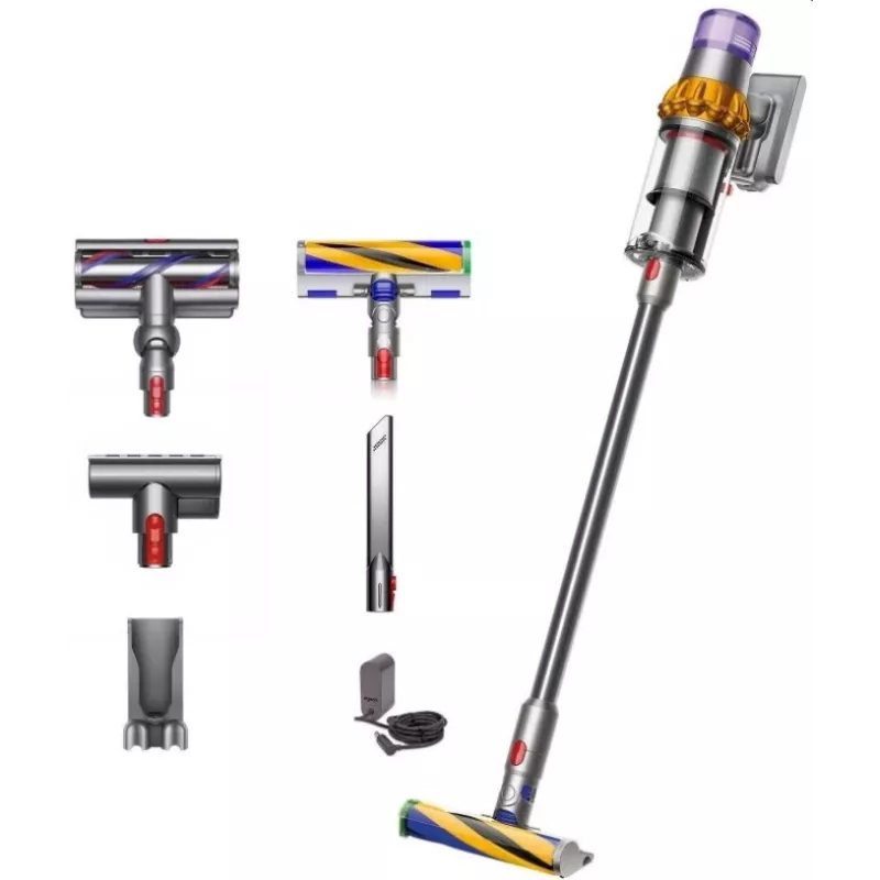 Dyson V15 Detect Absolute Bezprzewodowy Odkurzacz Pionowy, Stal nierdzewna, 240AW, Wyświetlacz LCD, 60 min pracy