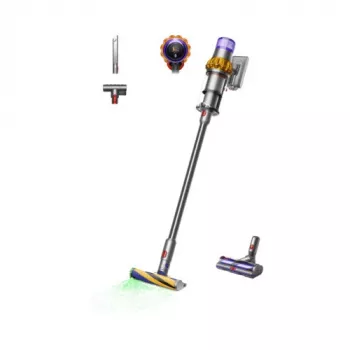 Dyson V15 Detect Absolute Bezprzewodowy Odkurzacz Pionowy, Stal nierdzewna, 240AW, Wyświetlacz LCD, 60 min pracy