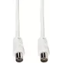 e+p HFT 1 koncentryczny kabel antenowy 1,5m biały 75 omów wtyk IEC do gniazda