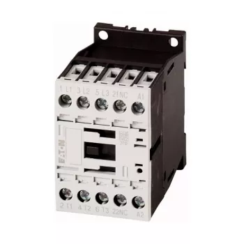Stycznik mocy Eaton DILM12-01(24VDC), 3-biegunowy, 12A AC-3, cewka 24V DC, IP20 – czarny/biały, 45x68mm (276880)