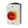 Eaton P1-25/I2/SVB/HI11 25A 3-biegunowy wyłącznik główny z zatrzymaniem awaryjnym, montaż natynkowy, IP65, czerwony/żółty