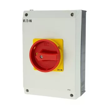 Eaton P3-63/I4/SVB 3-biegunowy wyłącznik główny z zatrzymaniem awaryjnym, 63 A, montaż natynkowy, IP65
