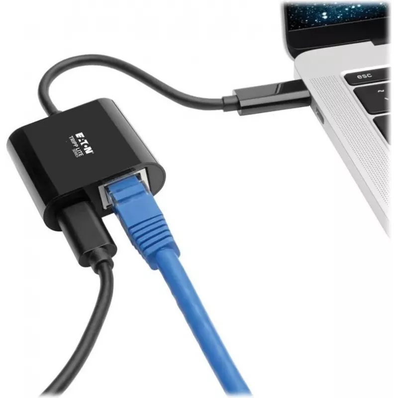 Eaton Tripp Lite U436-06N-GB-C Adapter USB-C na Gigabit Ethernet z ładowaniem USB-C PD - Thunderbolt 3 - Czarny