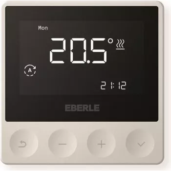 Eberle ATR 4800 AP Programowalny termostat zegarowy do kontroli temperatury w pomieszczeniu i podłodze, natynkowy, 230 V AC, 10 A, program tygodniowy, podświetlenie LCD, czysty biały 567194458600