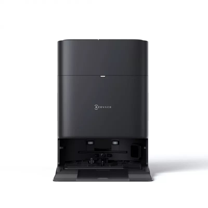 ECOVACS DEEBOT T80S OMNI Robot odkurzający ze stacją samoopróżniającą, siła ssania 6000 Pa, mycie mopa gorącą wodą, suszenie gorącym powietrzem, unikanie przeszkód AIVI 3D 2.0, nawigacja LiDAR TrueMapping 2.0, czarny