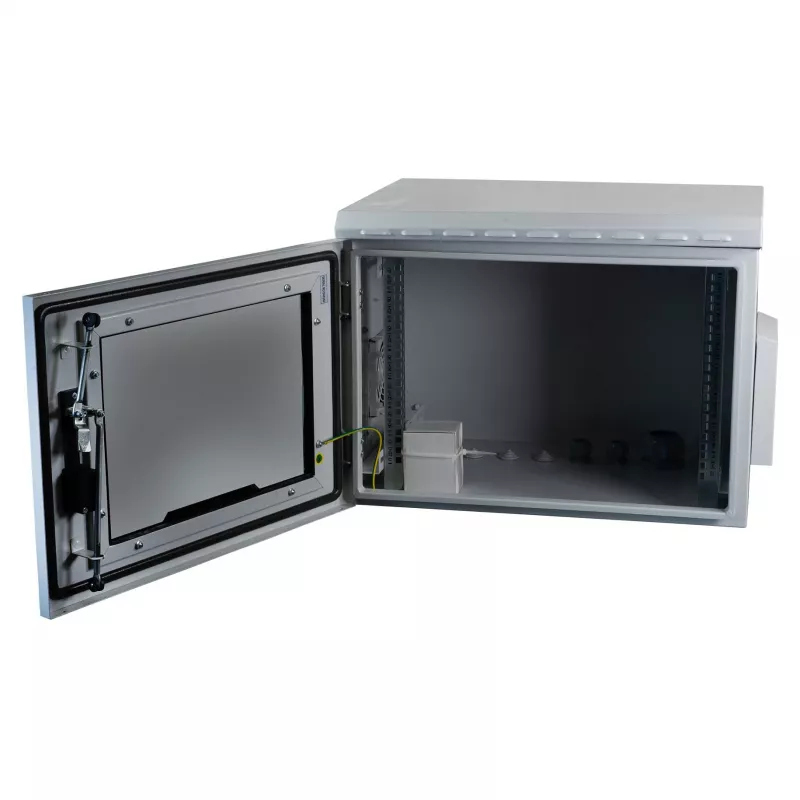 EFB 19-calowa szafa wisząca IP55 12U drzwi szklane głębokość 600 mm RAL7035