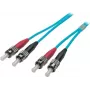 EFB-Elektronik ECOFIBER Duplex Jumper ST-ST 50/125µm OM3 LSZH Aqua 3.0mm 1m