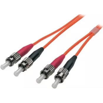 EFB Elektronik ECOFIBER Duplex Jumper ST-ST OM1 Multimode Fiber Optic Patch Cable, LSZH, Orange, 3.0 mm, 15 m