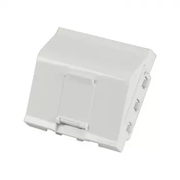 EFB ELEKTRONIK ET-25027 45x45mm Keystone Faceplate, 1-Port Angled Outlet, Pure White (RAL 9010)