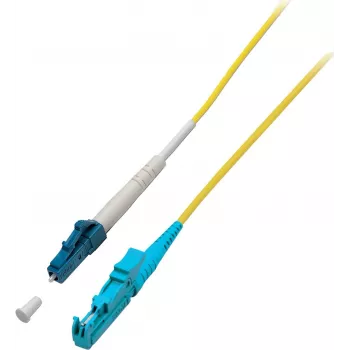 Kabel światłowodowy jednomodowy Simplex EFB-Elektronik E2000 APC do LC UPC OS2 3m Żółty LSZH 9/125µm O0863.3