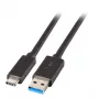 EFB Elektronik USB 3.2 Gen 1 SuperSpeed Kabel, Type-A Męski do Type-C Męski, 3A, 5 Gbit/s, 0,5 m, Czarny