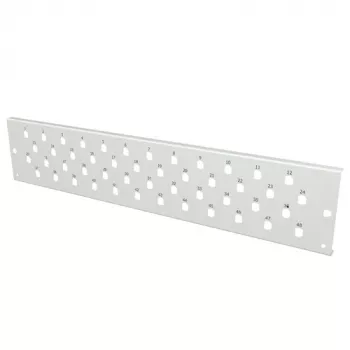 EFB Elektronik VSB2HE-FP-48ST 2U 19-calowy panel przedni na 48 adapterów ST/FC z otworami D, szary