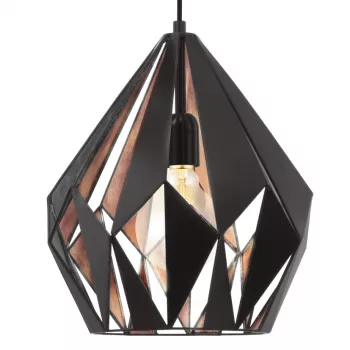 Eglo Carlton 1 Lampa wisząca Miedź E27 Vintage Industrialna Stal 310mm