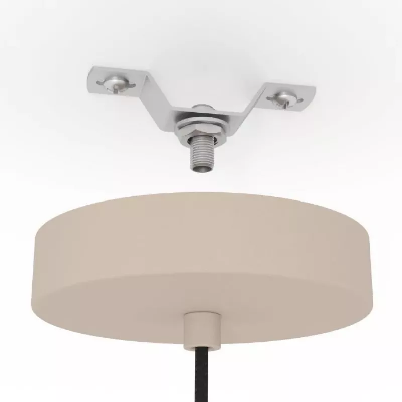 Lampa wisząca EGLO ROMAZZINA, 1 x E27, beżowy klosz z tkaniny, stal, IP20, ściemnialna, maks. 60W