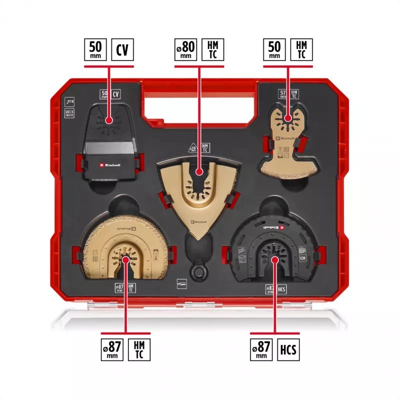 Einhell 708110 XLPLUS-CASE HCS HM Zestaw akcesoriów do narzędzi wielofunkcyjnych 37-częściowy