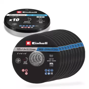 Einhell Tarcza tnąca cienka Ø 125 x 1,0 mm 10 sztuk do szlifierek kątowych (711442)