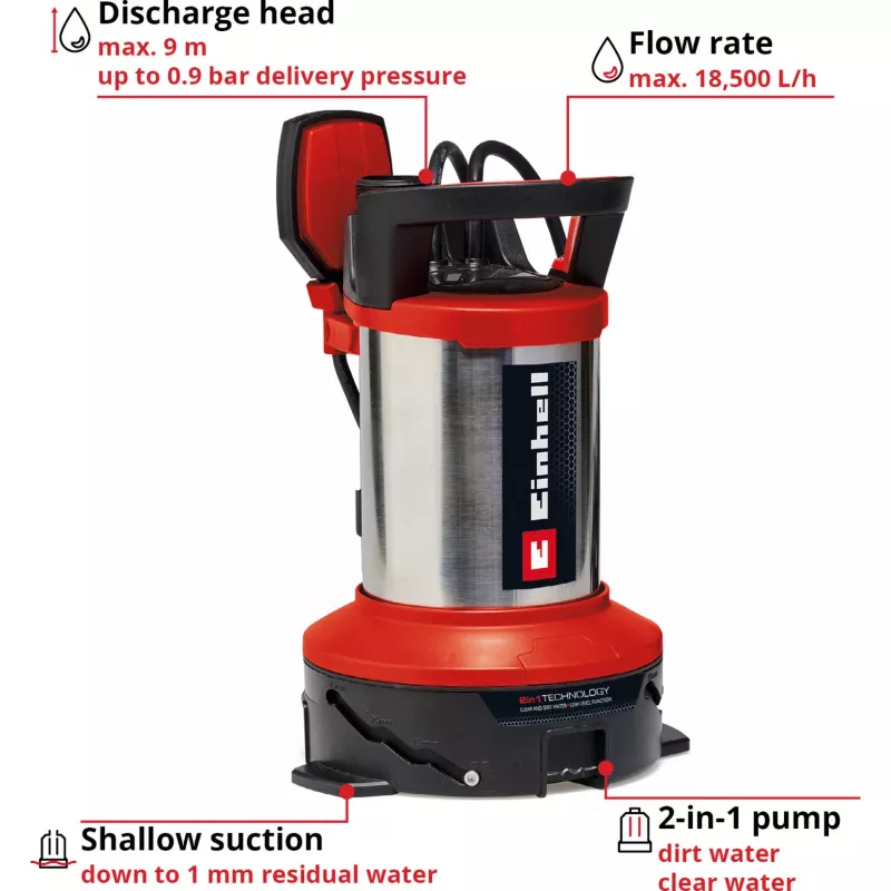 Einhell Zestaw do zalewania GE-DP 7535 N LL ECO Pompa zanurzeniowa do brudnej wody 18500 l/h 9 m 4181515