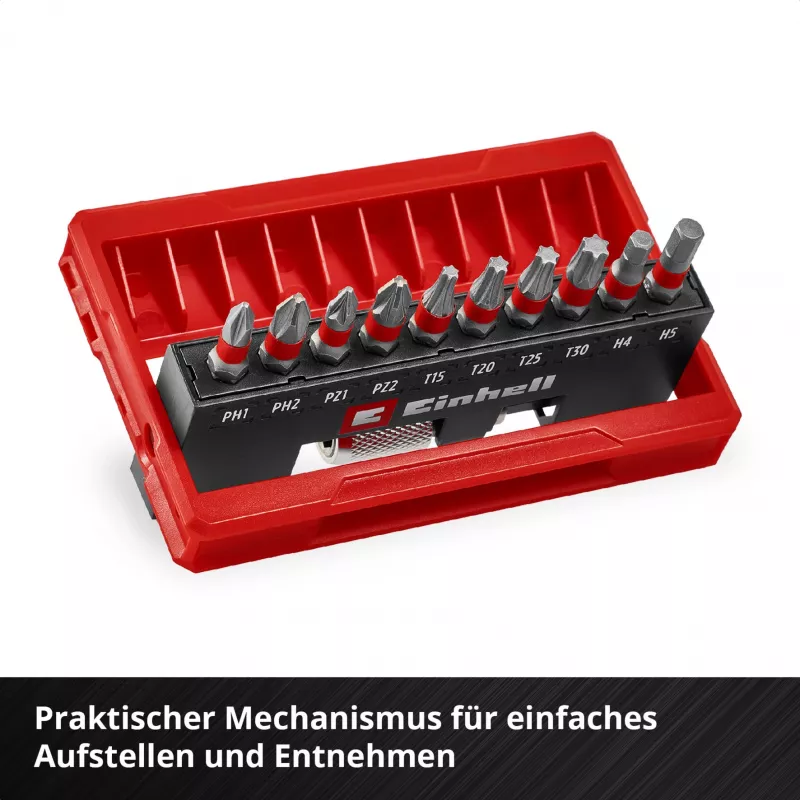 Einhell Karabiner Impact Bit Set 10-częściowy 1/4 inch Hex Bity udarowe z karabińczykiem