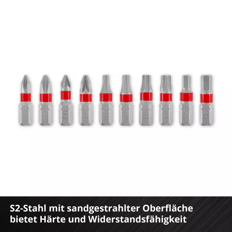 Einhell Karabiner Impact Bit Set 10-częściowy 1/4 inch Hex Bity udarowe z karabińczykiem