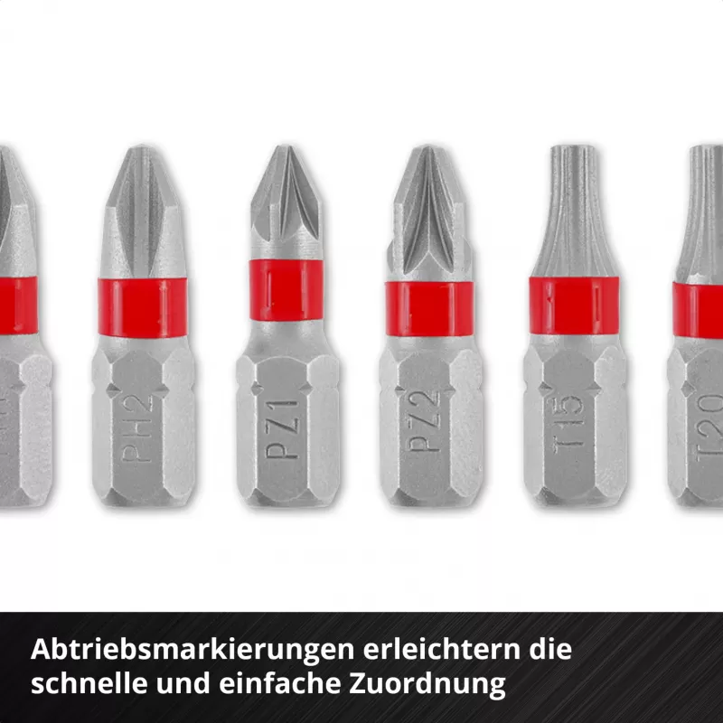 Einhell Karabiner Impact Bit Set 10-częściowy 1/4 inch Hex Bity udarowe z karabińczykiem