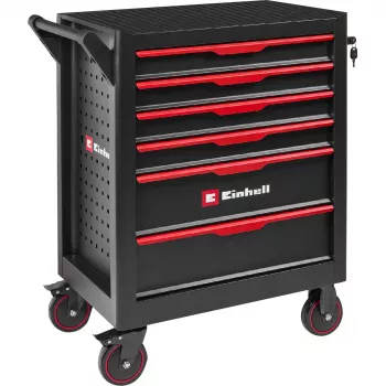EINHELL-KWB Wózek warsztatowy pusty, 6 szuflad (czarny/czerwony, 4 płaskie, 2 wysokie)