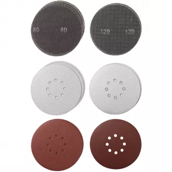 Zestaw siatek ściernych Einhell do szlifierki do gładzi, Ø 225 mm, 15 elementów, ziarnistość 80 i 120, do TE-DW 225 X
