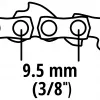 Einhell Łańcuch zamienny 4501754 do akumulatorowych pilarek łańcuchowych GC-LC 18 Li i GE-LC 18 Li, podziałka 3/8 cala LP, grubość 1,3 mm, 40 ogniw napędowych, prowadnica 25 cm, półdłutowy