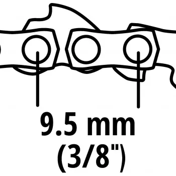 Einhell Łańcuch zamienny 4501754 do akumulatorowych pilarek łańcuchowych GC-LC 18 Li i GE-LC 18 Li, podziałka 3/8 cala LP, grubość 1,3 mm, 40 ogniw napędowych, prowadnica 25 cm, półdłutowy