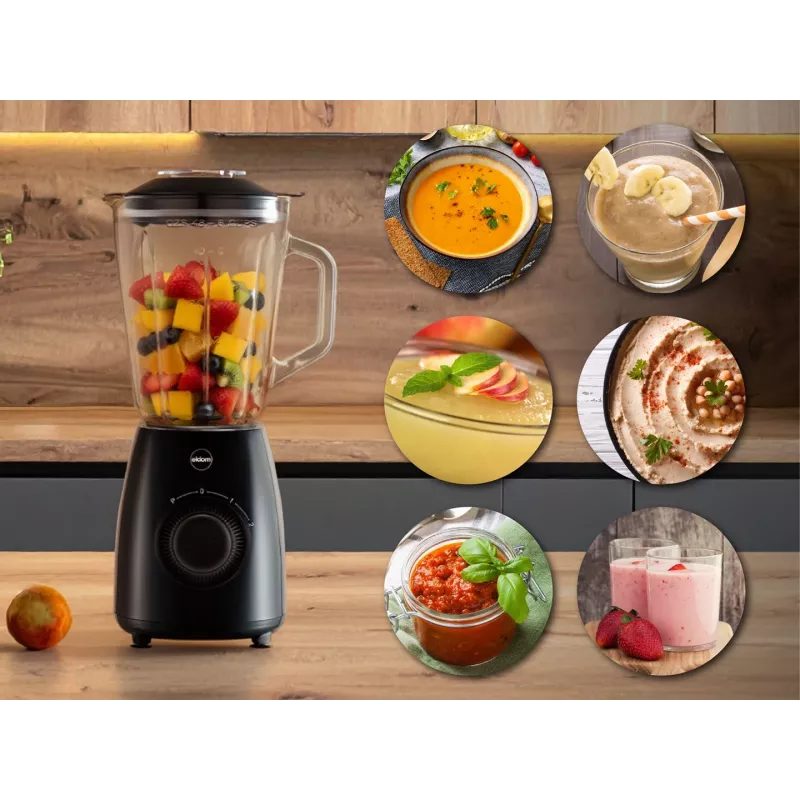 ELDOM BK6 NOXAR blender kielichowy 500W czarny 2x600ml butelki Tritan pulsacyjny
