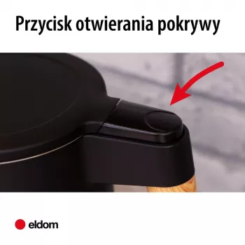 ELDOM C550 Bezprzewodowy czajnik z regulacją temperatury, 1,7 l, 2200 W, stal nierdzewna, 5 programów, utrzymywanie ciepła, wyświetlacz LED, czarny