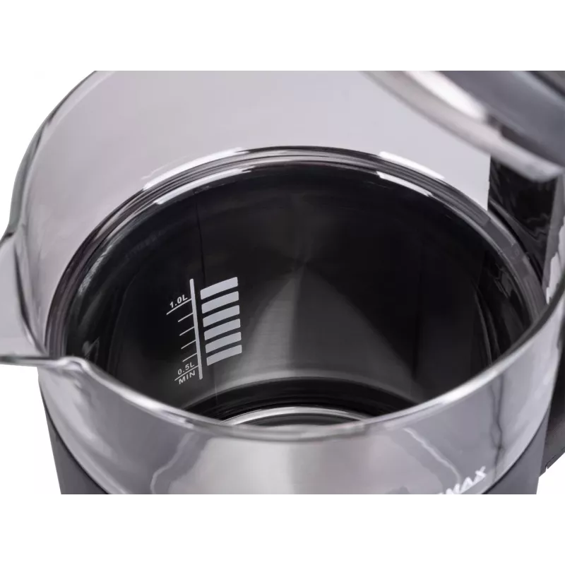 ELDOM C560 Nuvia Czajnik bezprzewodowy z regulacją temperatury, 1,7 L, 2200 W, wyświetlacz LED, stal nierdzewna/czarny