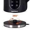 ELDOM C560 Nuvia Czajnik bezprzewodowy z regulacją temperatury, 1,7 L, 2200 W, wyświetlacz LED, stal nierdzewna/czarny