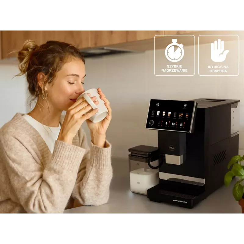ELDOM ECA10 Automatyczny ekspres ciśnieniowy do kawy, 7 programów, 19 barów, 1450 W, zbiornik wody 1,8 l, Bean-to-Cup, LCD, czarny