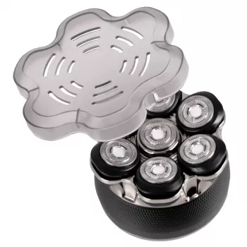 ELDOM Elektryczna golarka do twarzy i głowy G60 Rotary 3-Head Wet & Dry z wyświetlaczem LED, trymerem pop-up, wodoodpornością IPX7, 60 min pracy
