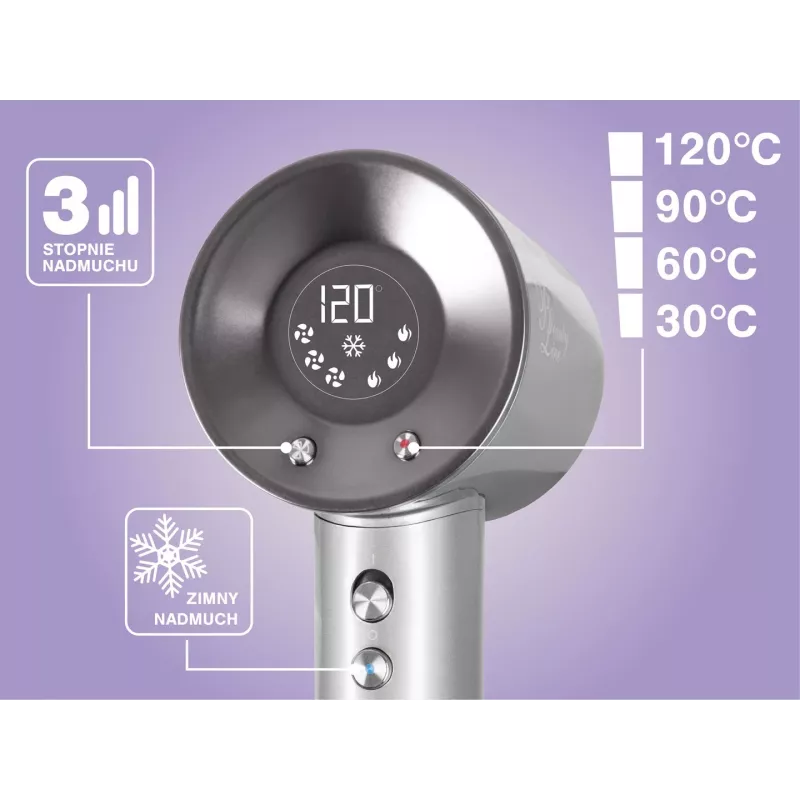 Suszarka do włosów ELDOM HT280, 1650 W, szary, 3 poziomy grzania, 2 poziomy nadmuchu, zimny nawiew, dysza koncentrująca, wyjmowany filtr powietrza, pętla do zawieszania, ochrona przed przegrzaniem, kabel 1,8 m