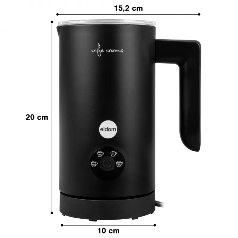 Spieniacz do mleka ELDOM SI560C Czarny - 500W Automatyczne Spienianie na Gorąco i Zimno, Podgrzewanie 300ml, Stal Nierdzewna