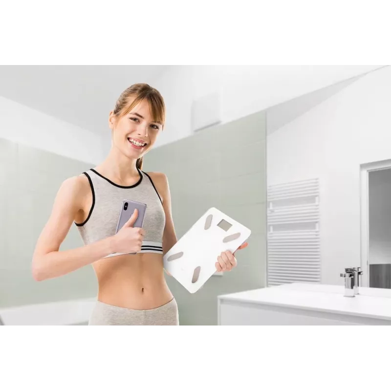 ELDOM inteligentna waga osobista TWO550B ULLIE z 12 parametrami ciała, Bluetooth i aplikacją