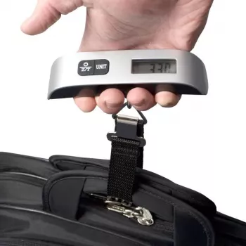 ELDOM WB10 Cyfrowa waga bagażowa 50 kg z podświetlanym ekranem LCD, hakiem ze stali nierdzewnej, funkcjami tare i hold