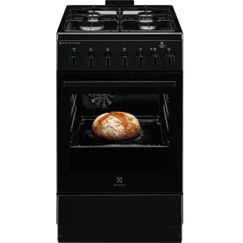 Electrolux 600 Series Kuchenka gazowa z piekarnikiem elektrycznym, czarna, 50 cm
