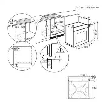 Electrolux EOE8P39WX Wbudowany piekarnik elektryczny z czyszczeniem pirolitycznym, 71L, A+