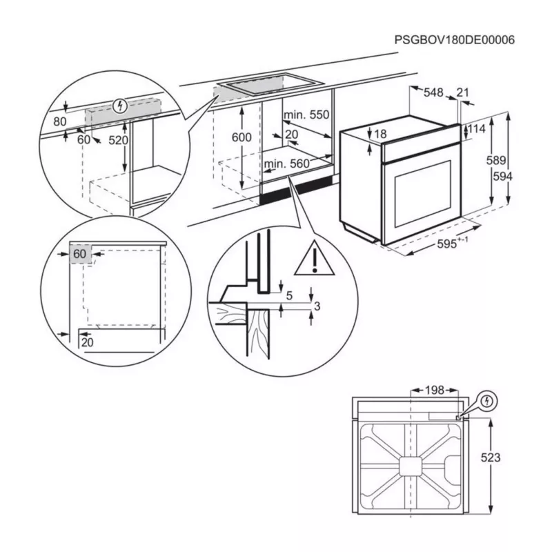 Electrolux EOE8P39WX Wbudowany piekarnik elektryczny z czyszczeniem pirolitycznym, 71L, A+