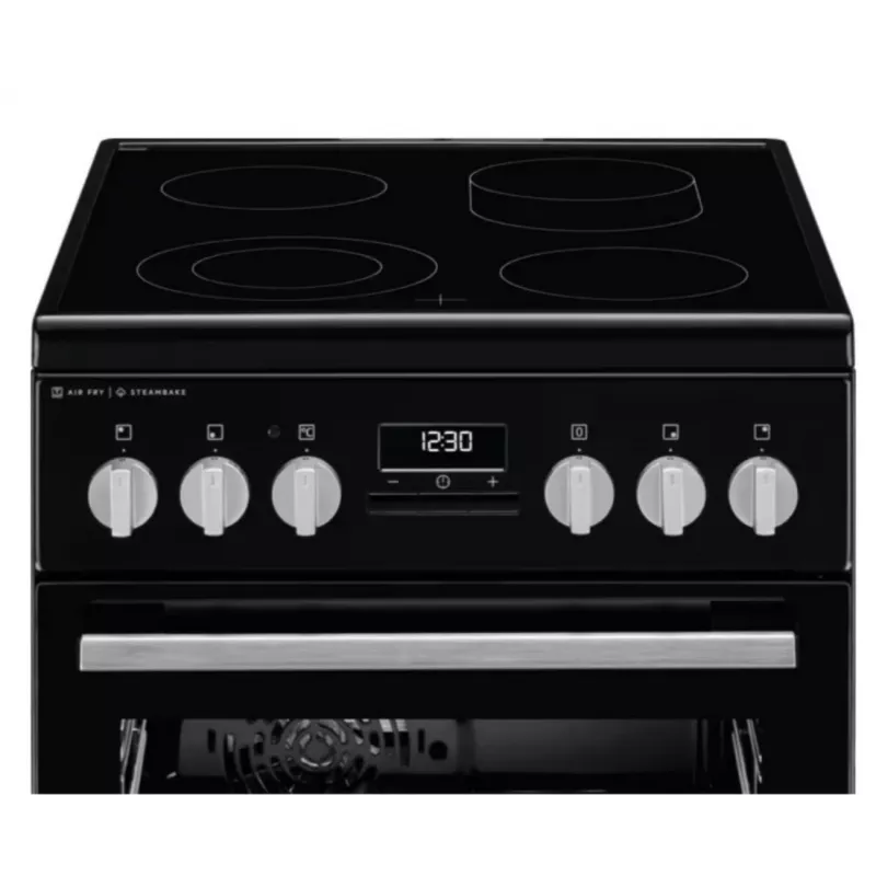 Electrolux LKR564275K Wolnostojąca Kuchenka Elektryczna z Płytą Ceramiczną i Piekarnikiem z Termoobiegiem, Czarna