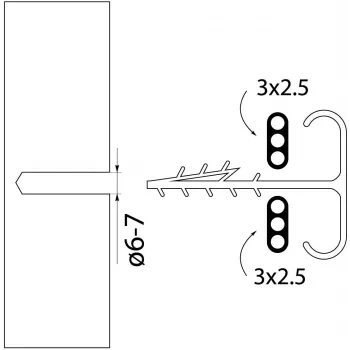 Elektro-Plast Opatówek USMP-3 BIS Szybkomontażowy klips płaski do kabli/przewodów o średnicy 16,5 mm, biały, 100 szt.