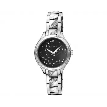 ELIXA Woman E119L483 Analog Quartz Watch 30mm Stainless Steel Mesh Black